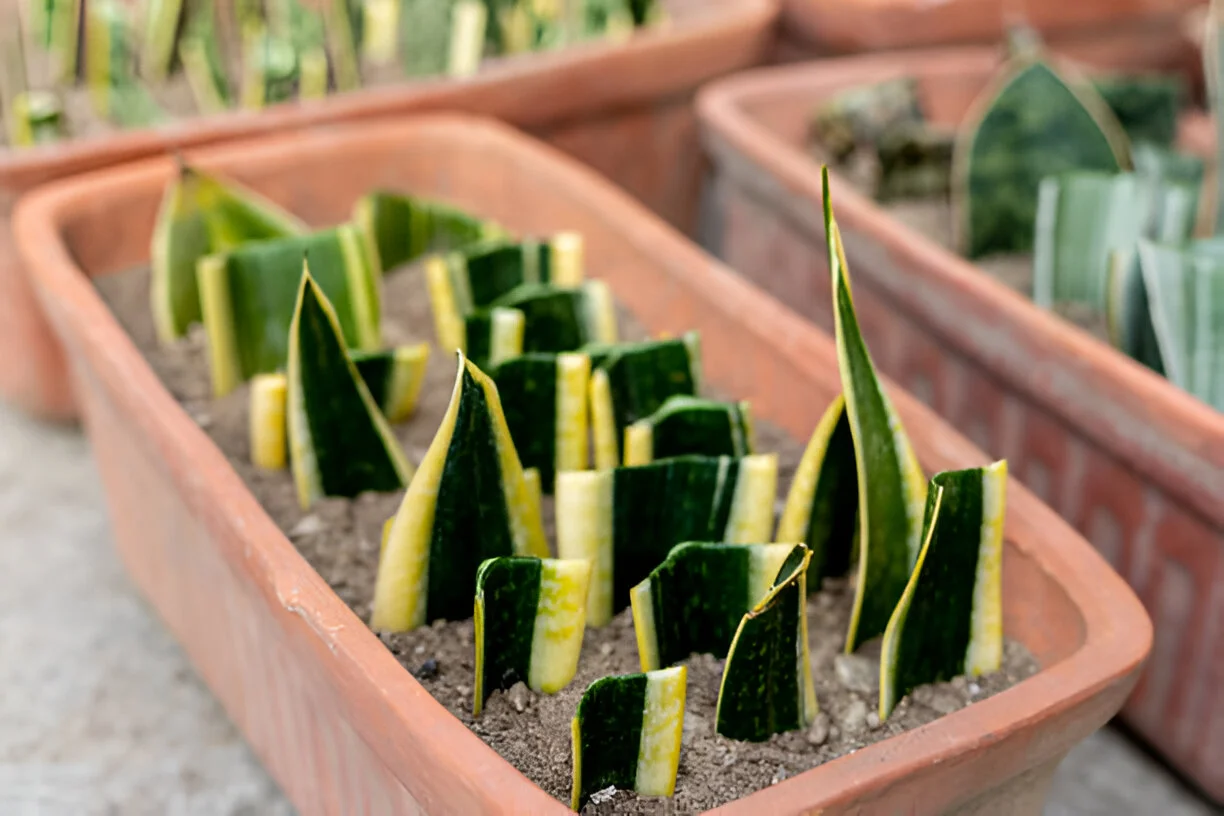 Propagate snake plant with Leaf Cuttings in Soil