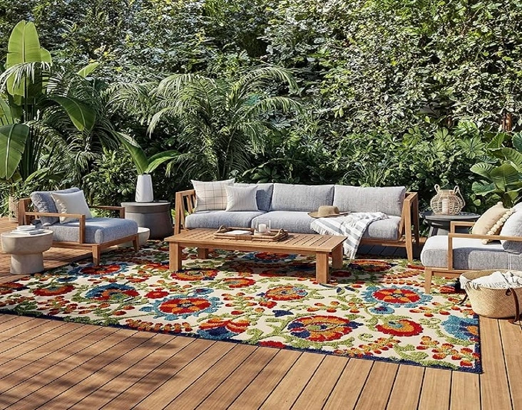 Nourison Home Aloha Indoor/Outdoor Multicolor 6' x 9' Area Rug