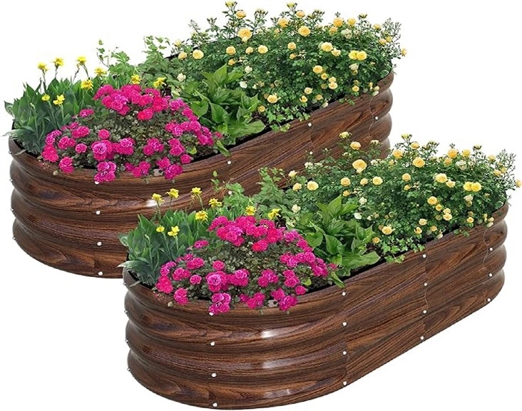 SnugNiture Galvanized Raised Garden Bed Outdoor, 2 Pcs 4x2x1ft